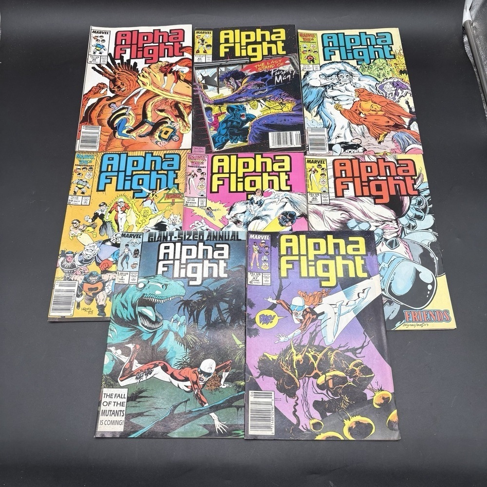 Lot of 8 Alpha Flight Comics 1980s 1990s Marvel Giant-Sized Annual